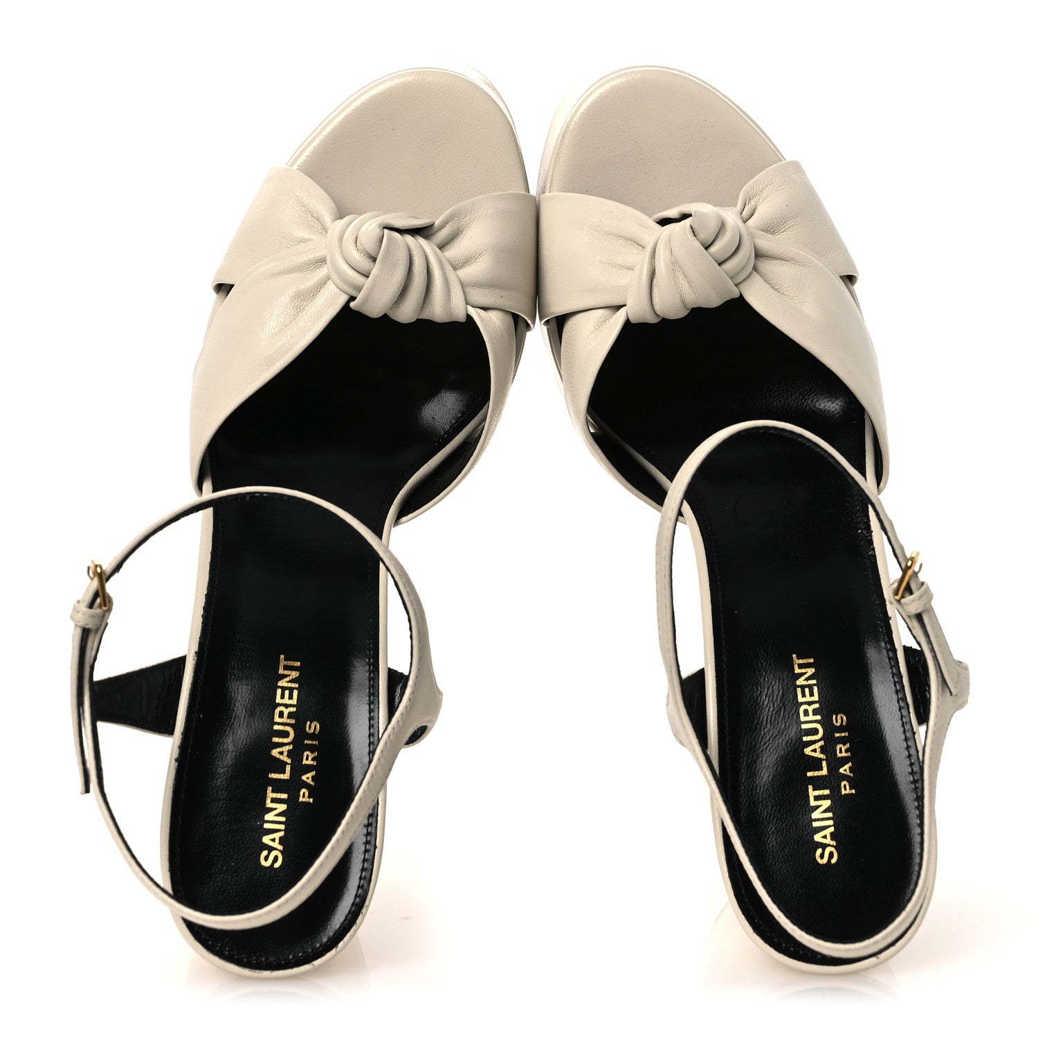 Saint Laurent Vendome Bianca 85 Platform Sandals 41 Pearl 2 of 13