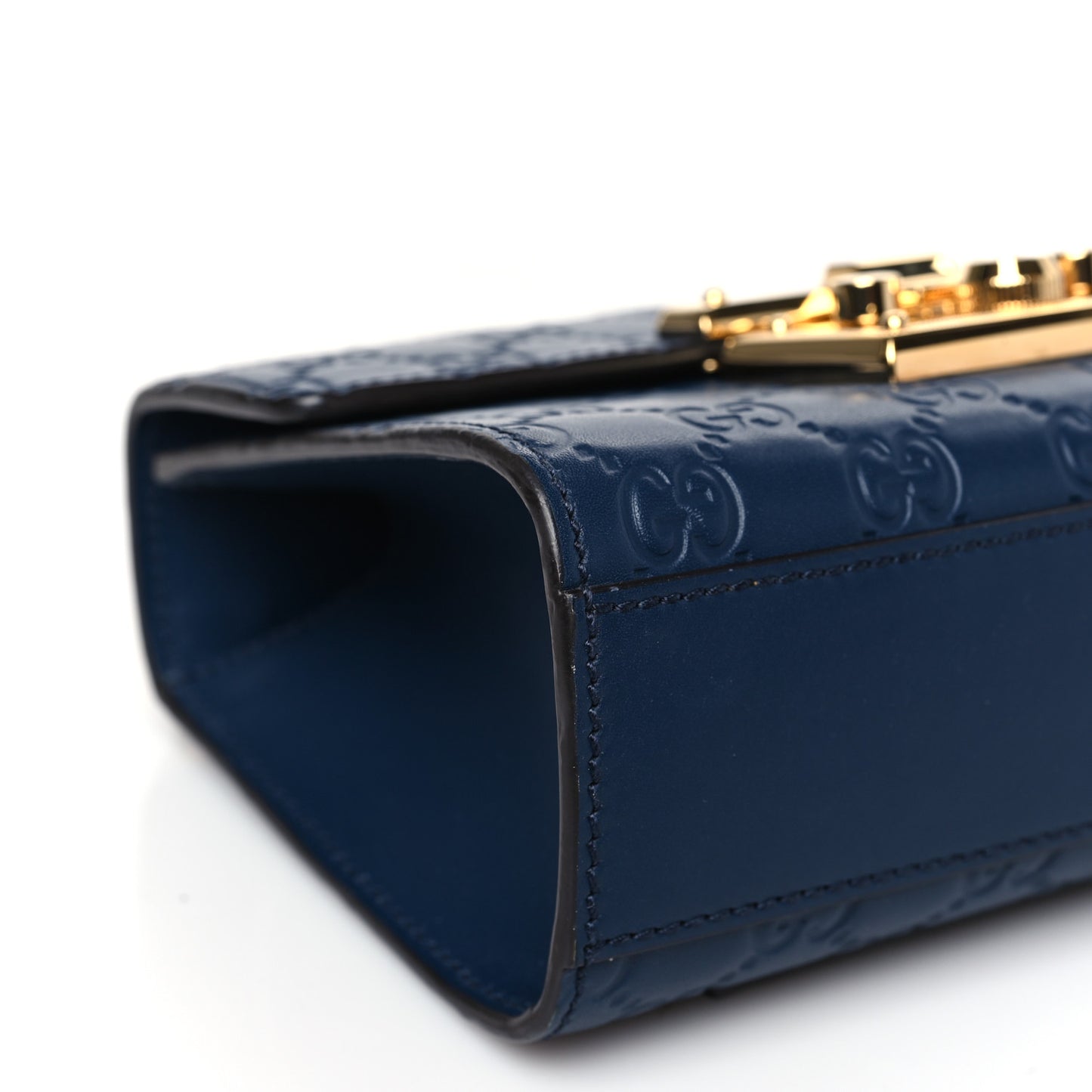 Guccissima Small Padlock Shoulder Bag Blue Agata