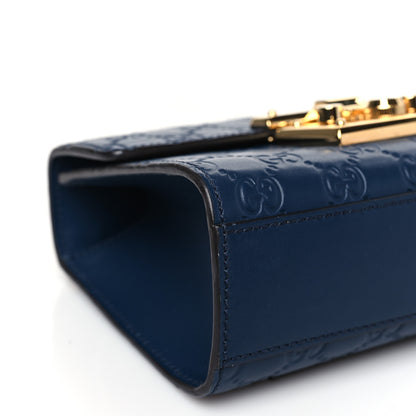 Gucci Guccissima Small Padlock Shoulder Bag Blue Agata 8 of 9