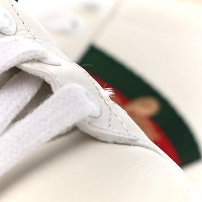 Gucci Calfskin Ayers Bee Embroidered Womens Ace Sneakers 36.5 White Green 8 of 13