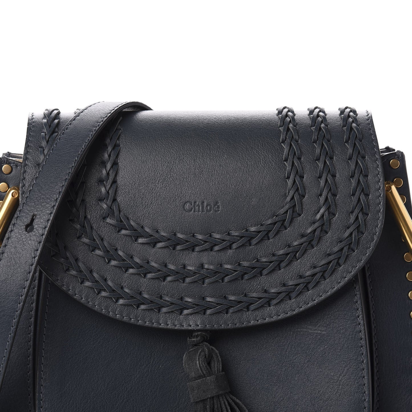 Calfskin Braided Small Hudson Shoulder Bag Silver Blue