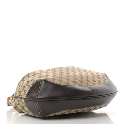Gucci Monogram Medium Peggy Bamboo Top Handle Bag Dark Brown 4 of 12