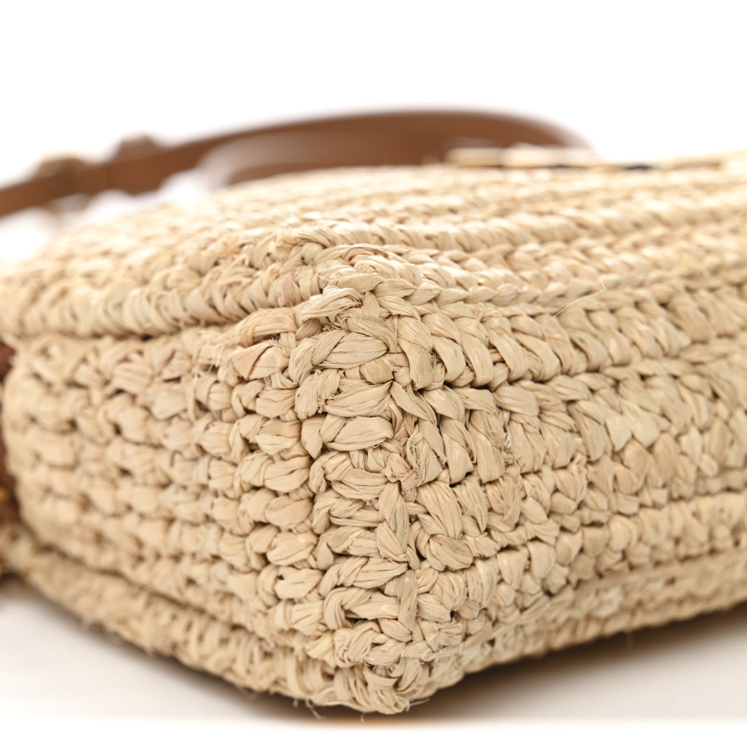 Saint Laurent Raffia Calfskin Gaby Crossbody Bag Natural Brick 9 of 11
