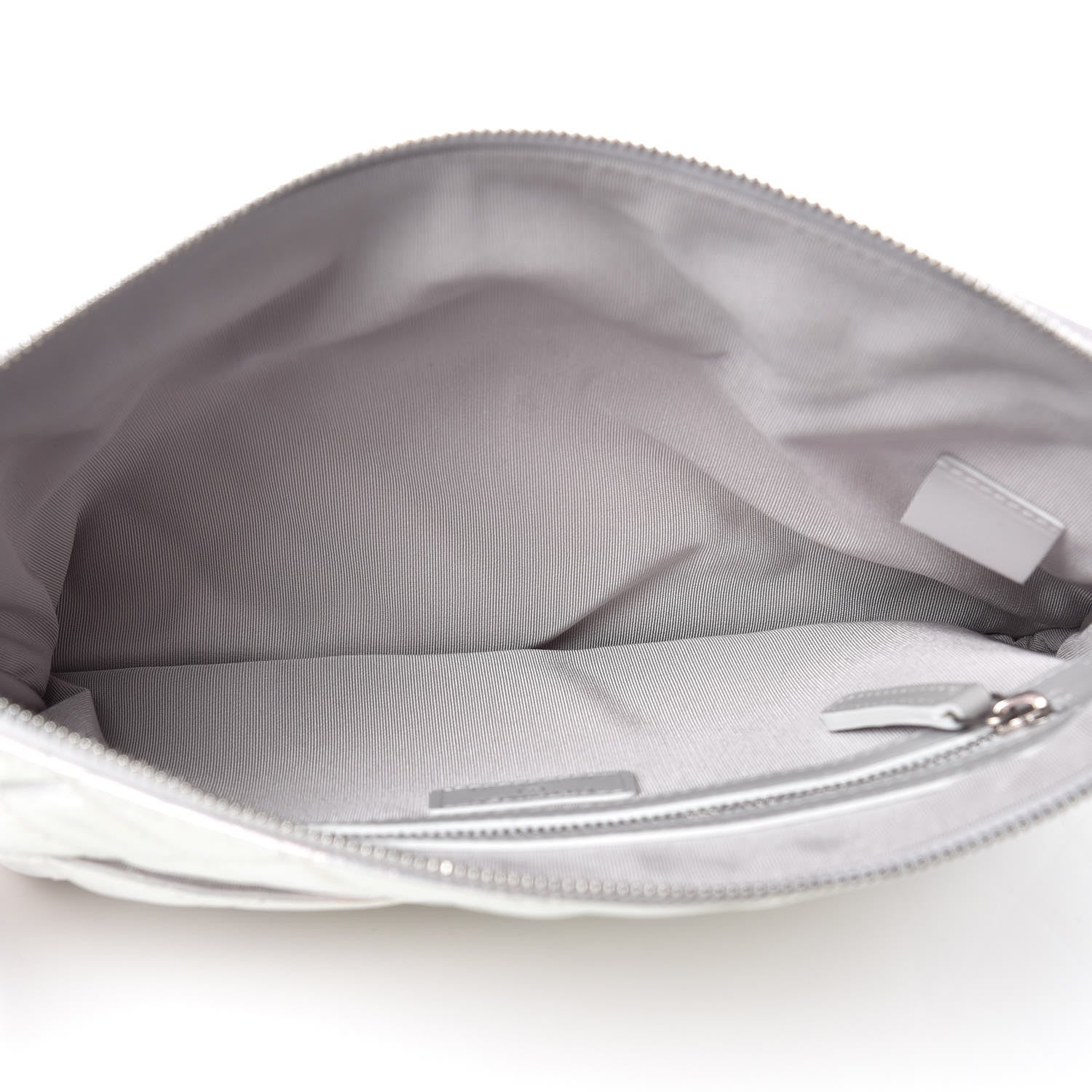 Chanel Iridescent Crumpled Calfskin CC Ripples Medium Cosmetic Case White 5 of 9