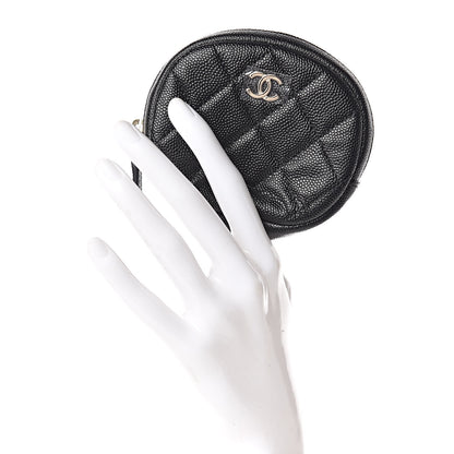 Chanel Caviar Quilted Zip Around Classic Coin Purse Black 2 of 8