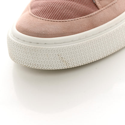 Hermes Fabric Ribbed Suede Goatskin Deep Sneakers 37 Beige Crin 10 of 13