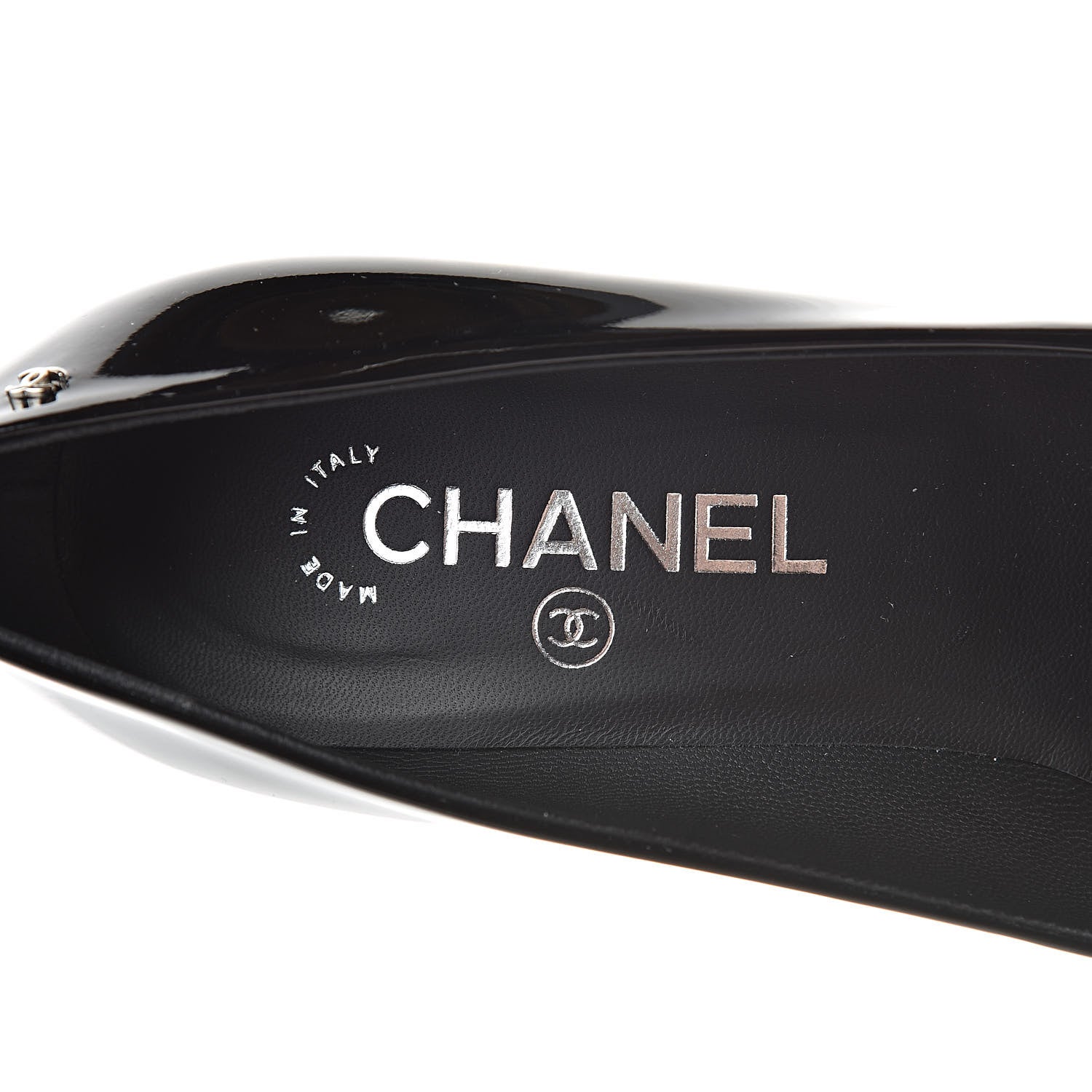 Chanel Patent Calfskin Cap Toe CC Pearl Pumps 36.5 Black 6 of 11