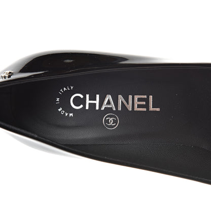 Chanel Patent Calfskin Cap Toe CC Pearl Pumps 36.5 Black 6 of 11