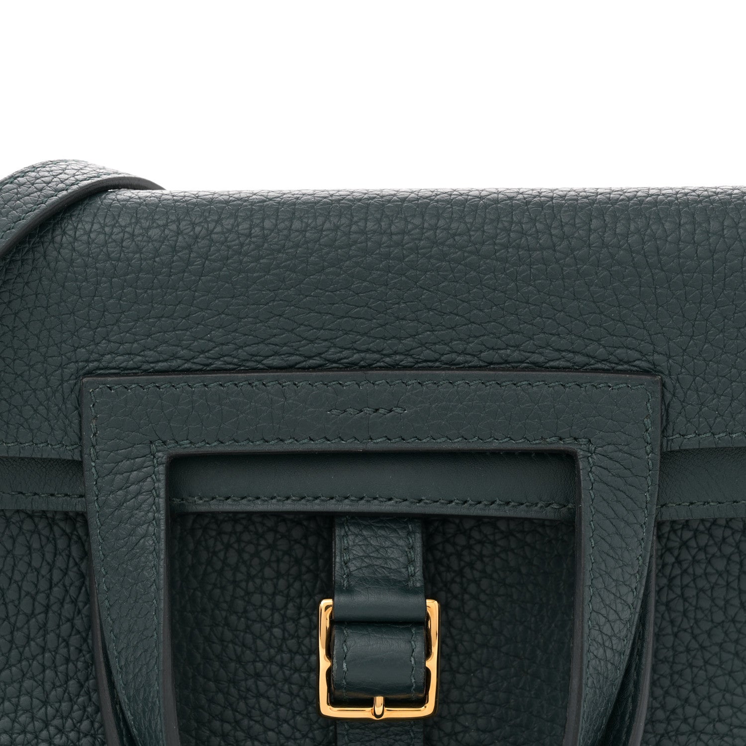 Hermes Taurillon Clemence Halzan 25 Vert Cypress 7 of 10