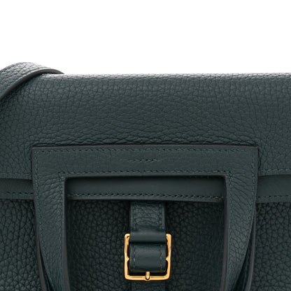 Hermes Taurillon Clemence Halzan 25 Vert Cypress 7 of 10