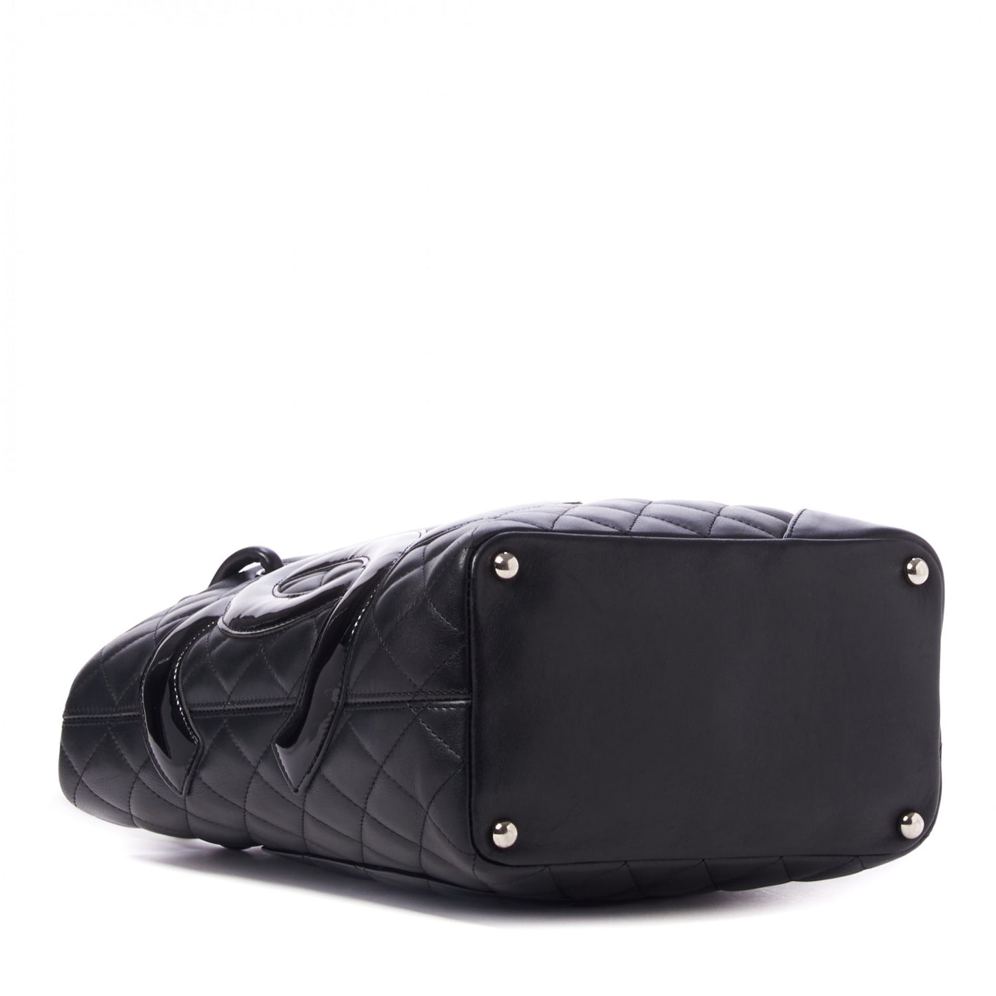 Calfskin Quilted Medium Cambon Tote Black