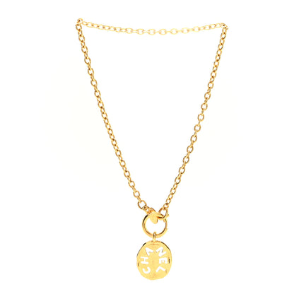 Chanel Logo Cut Out Chain Choker Necklace Gold 3 of 5