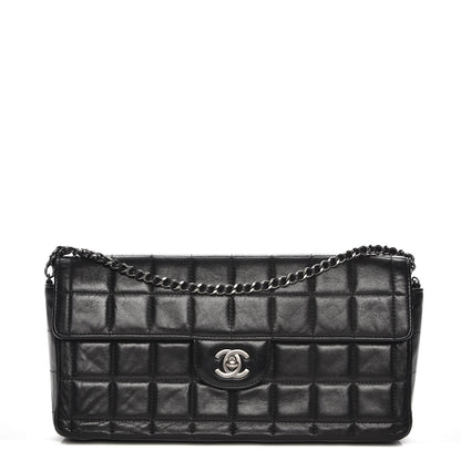Chanel Lambskin Quilted East West Chocolate Bar Flap Black 1 of 9