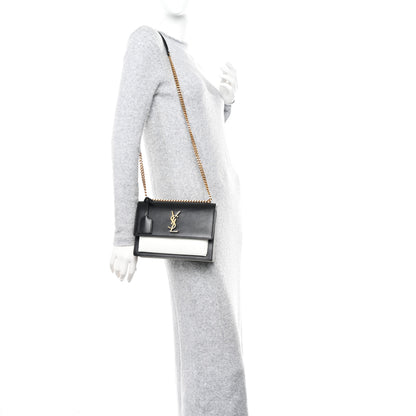 Saint Laurent Calfskin Bi-Color Medium Monogram Sunset Black Pearl White 2 of 13