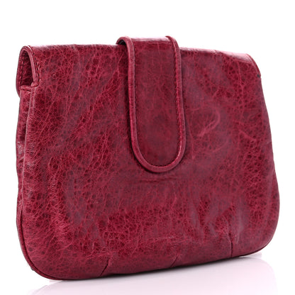 Balenciaga Agneau Giant 12 Silver Hardware Pouch Flap Clutch Pourpre 3 of 9