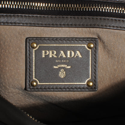 Prada Soft Calf Shopping Satchel Bag Bambu 6 of 10