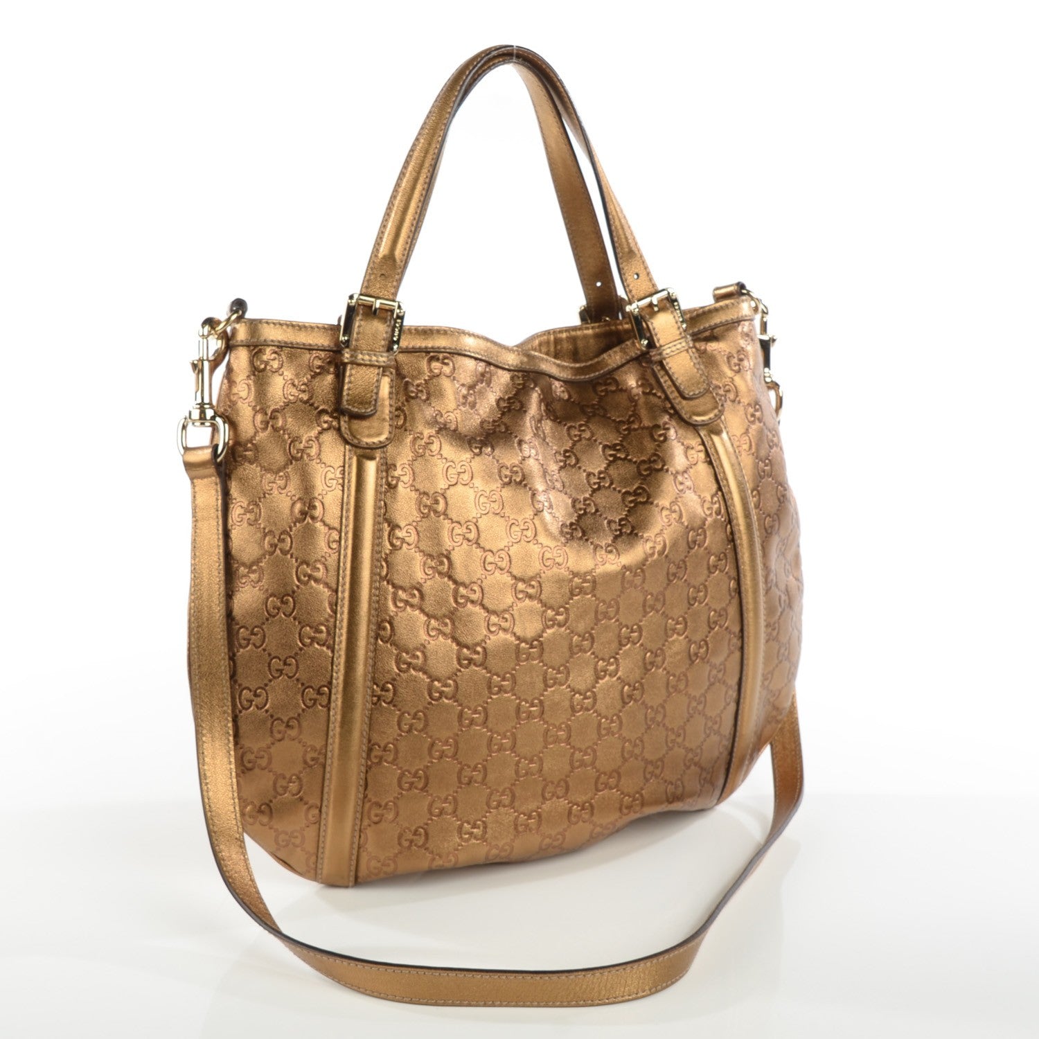 Gucci Guccissima Medium Britt Tote Gold 3 of 8