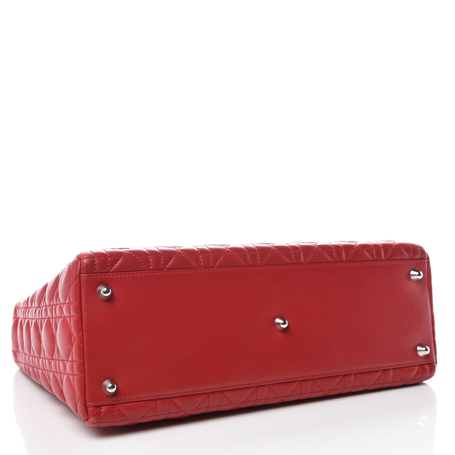 Christian Dior Lambskin Cannage Large Lady Dior Red 4 of 20