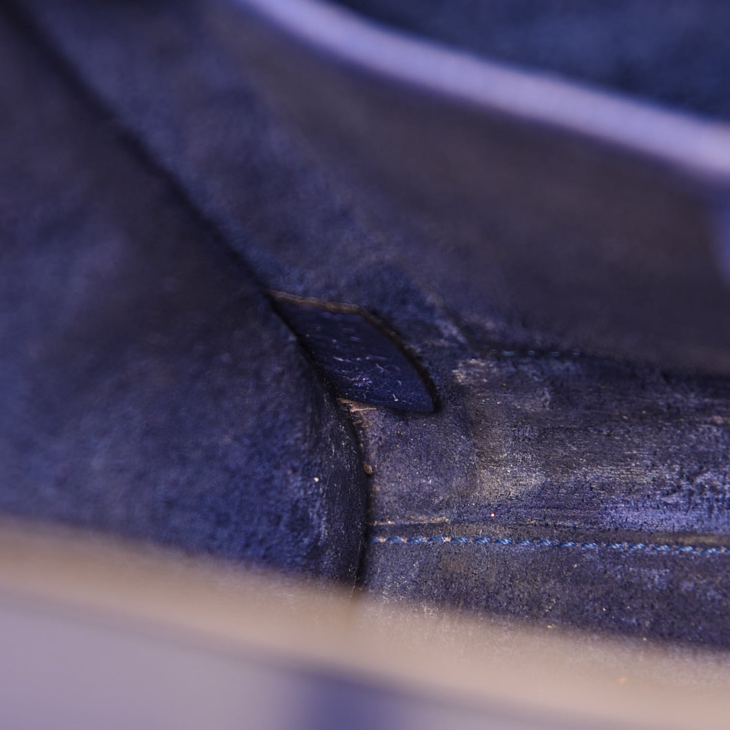 Drummed Calfskin Nano Luggage Indigo