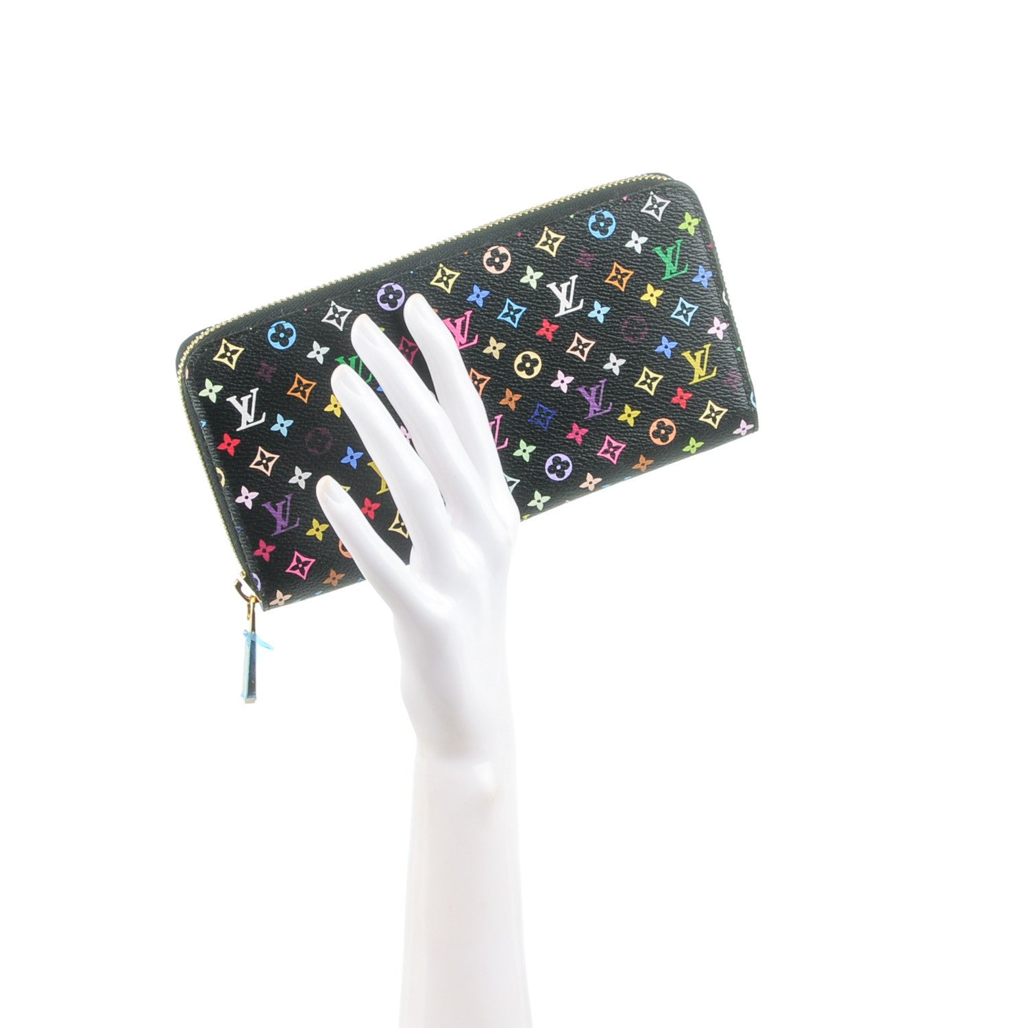Louis Vuitton Monogram Multicolor Zippy Wallet Black Violet 2 of 7