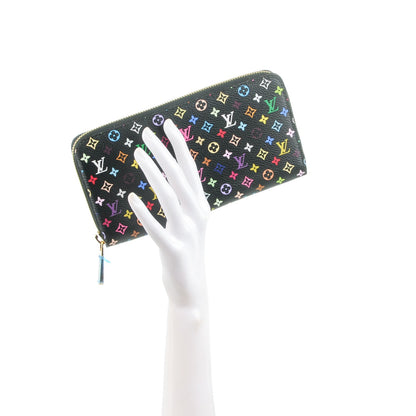 Louis Vuitton Monogram Multicolor Zippy Wallet Black Violet 2 of 7