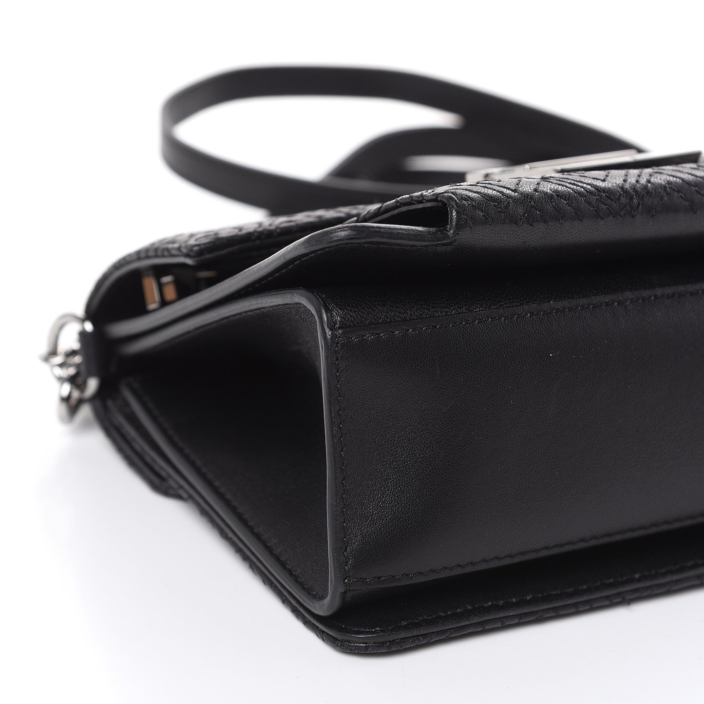 Lambskin Embroidered Studded Small GV3 Shoulder Bag Black