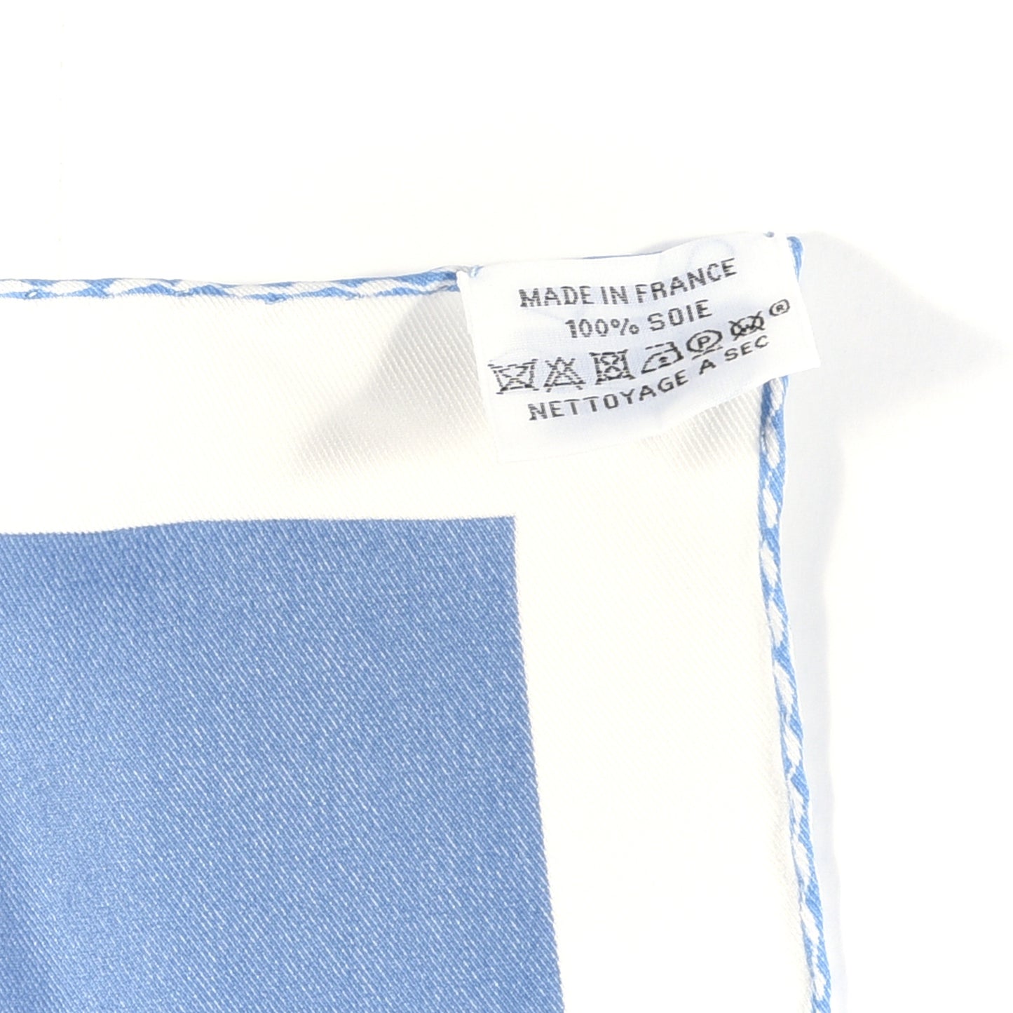 Silk Swinging Saint Germain Scarf 70 Bleu Jean Rose White