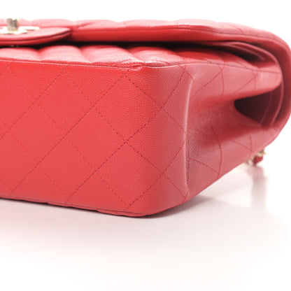 Chanel Caviar Quilted Jumbo Double Flap Red 10 of 12