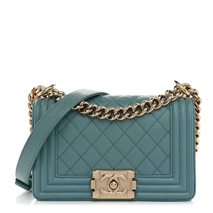 Chanel Caviar Quilted Small Boy Flap Light Blue 1 of 10