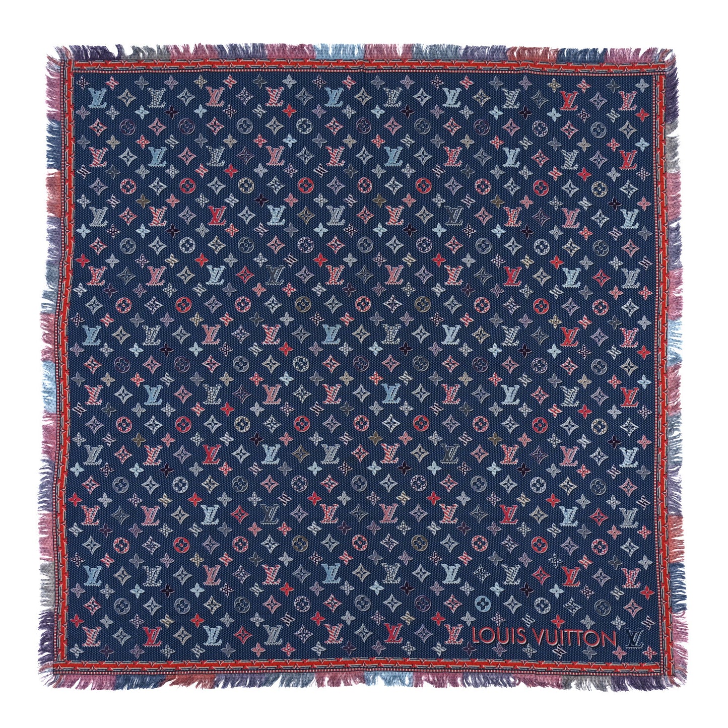 Wool Pop Monogram Shawl Multicolor