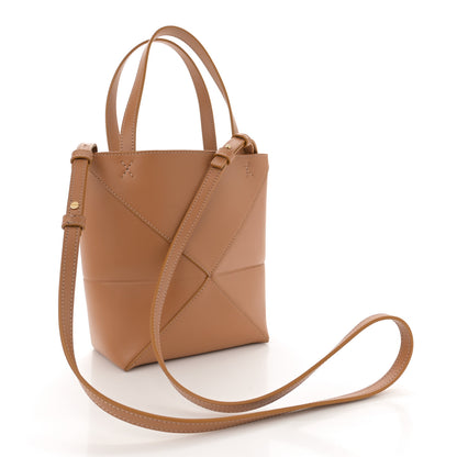Loewe Shiny Calfskin Mini Puzzle Fold Tote Warm Desert 3 of 12
