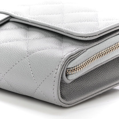 Chanel Caviar Quilted Phone Holder Wallet on Removable Chain Grey 11 of 12