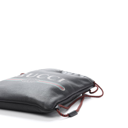 Gucci Calfskin Logo Drawstring Backpack Black 10 of 13