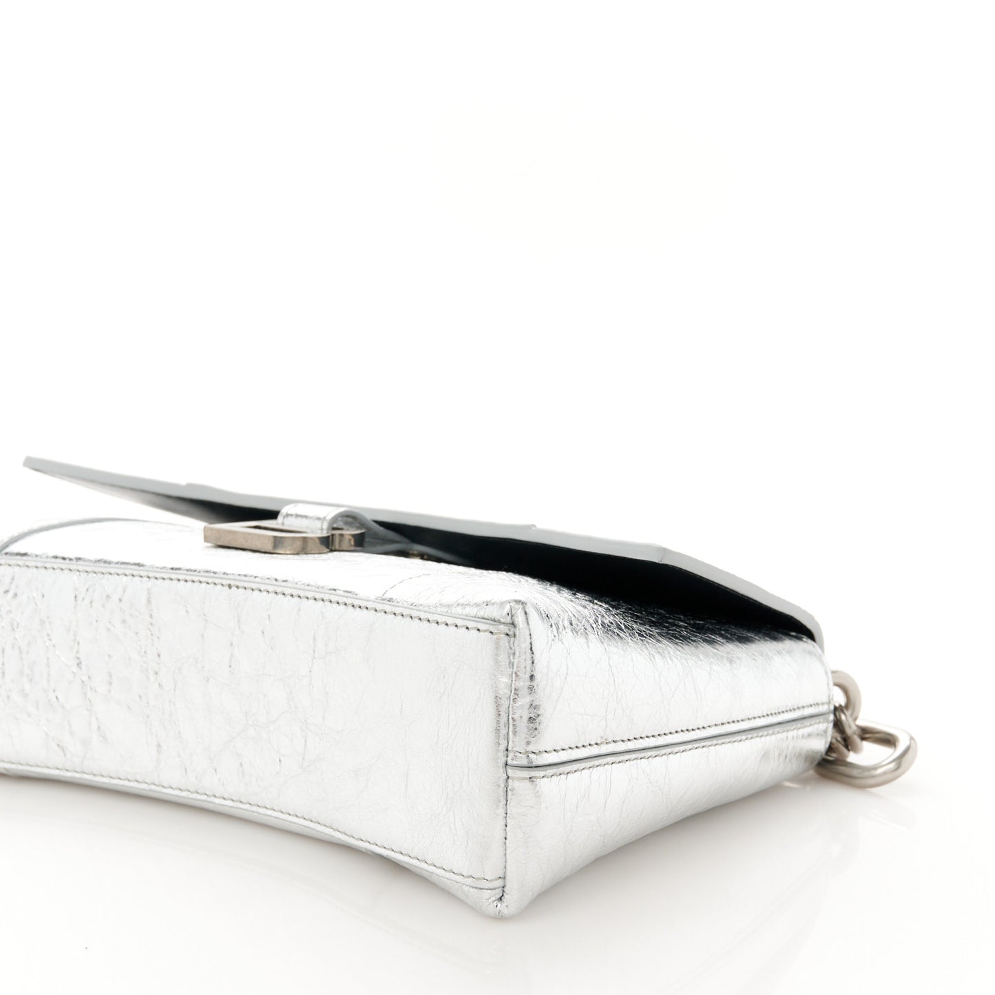 Metallic Calfskin Downtown Chain Shoulder Bag XS Silver