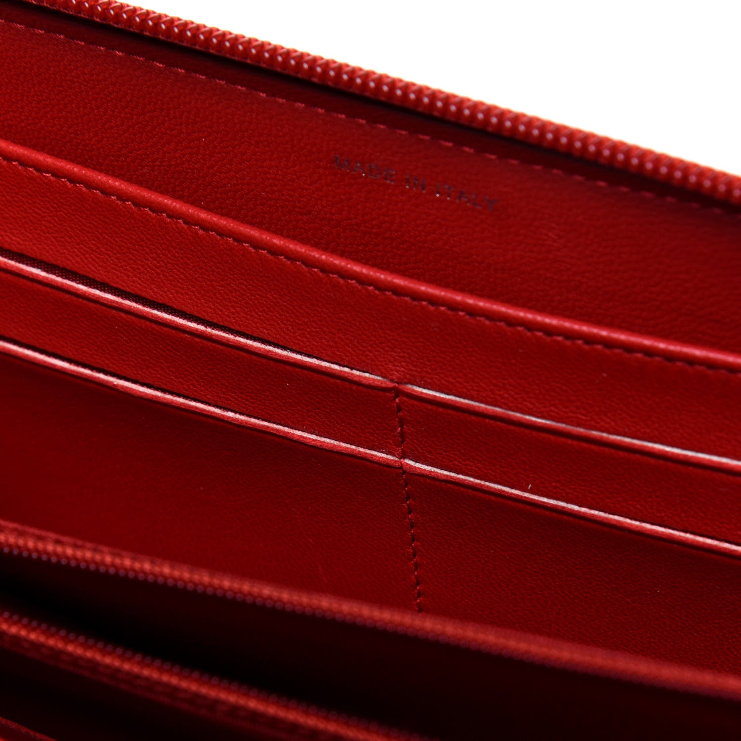 Chanel Lambskin Quilted Boy Zip Around Wallet Red 9 of 16