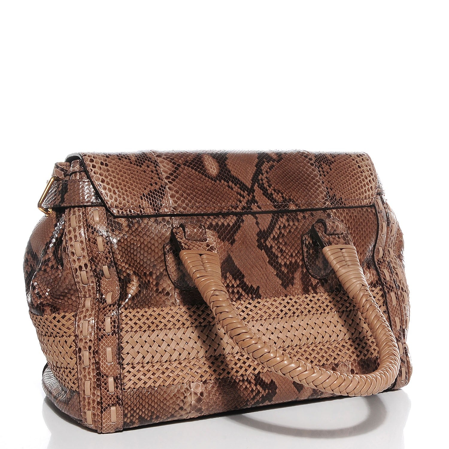 Gucci Python Leather Handmade Large Top Handle Bag 3 of 9