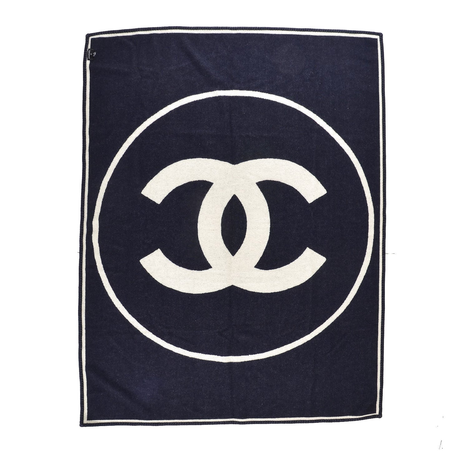 Merino Wool Cashmere CC Throw Blanket Black Beige
