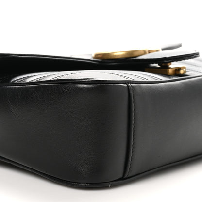 Gucci Calfskin Matelasse Small GG Marmont Shoulder Bag Black 10 of 13