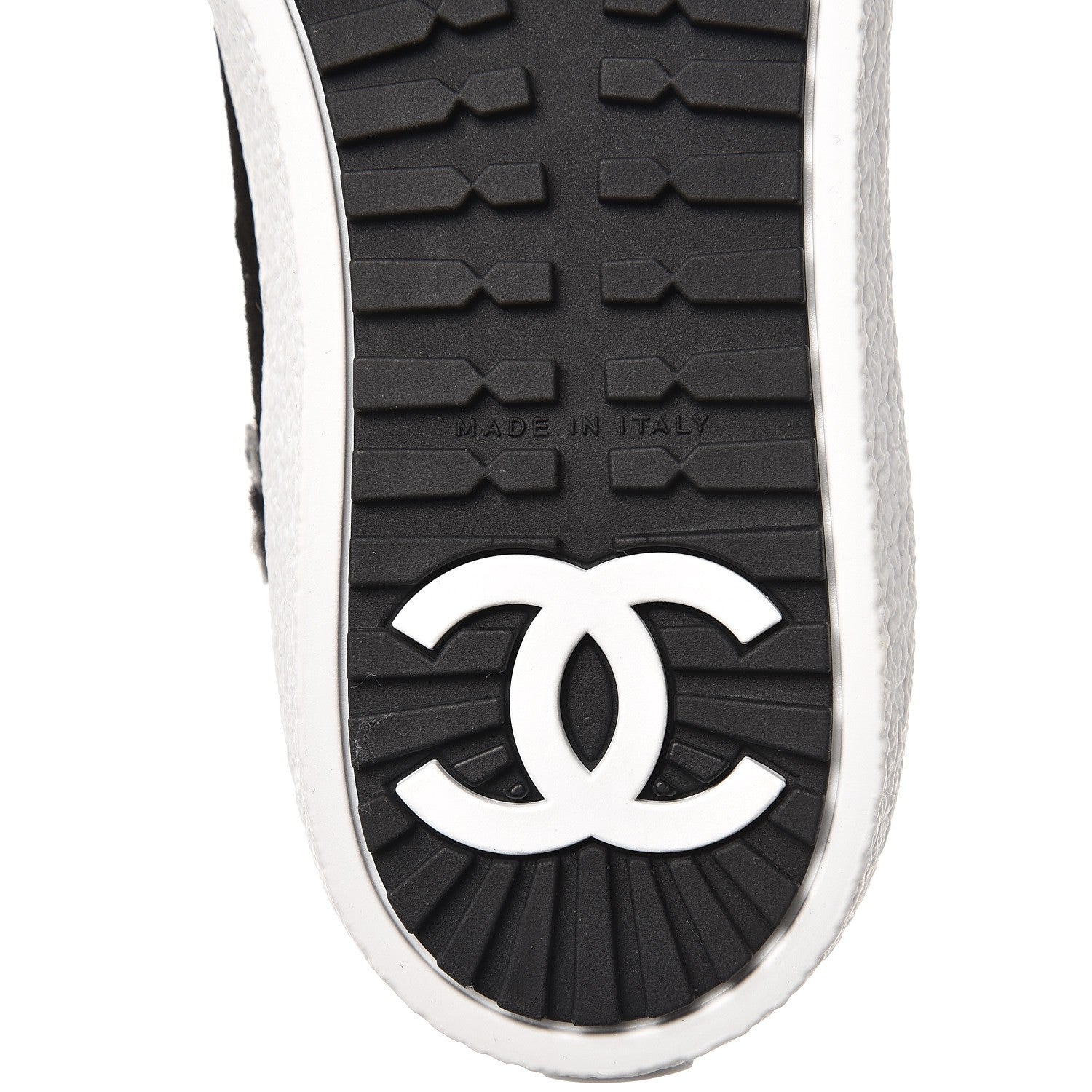 Chanel Suede Tweed High Top Sneakers 37 Black Navy 7 of 8