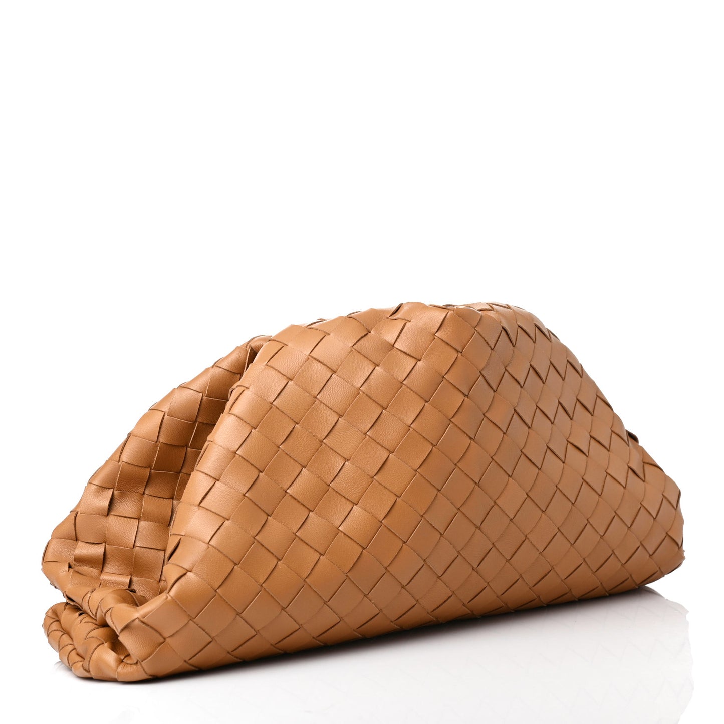 Nappa Maxi Intrecciato The Pouch Oversized Clutch Caramel