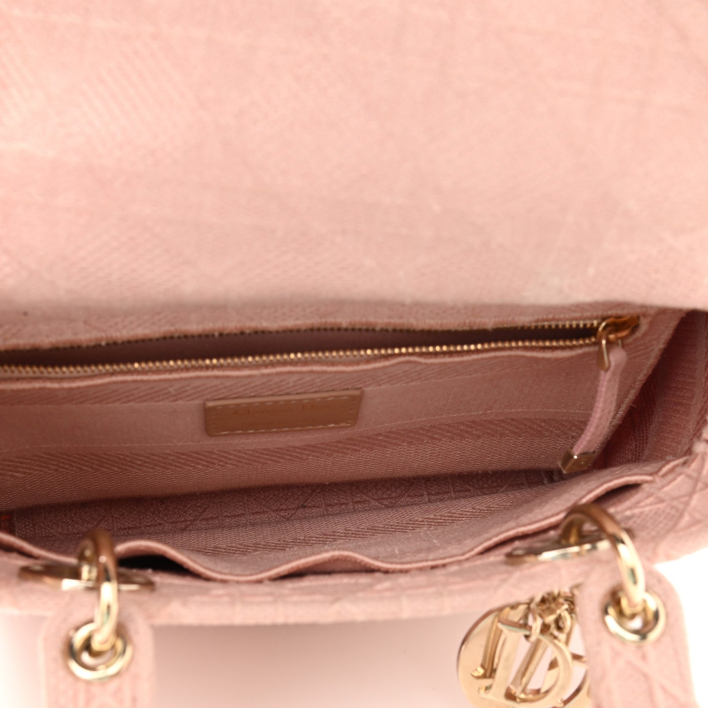 Canvas Embroidered Cannage Medium Lady D-Lite Pink