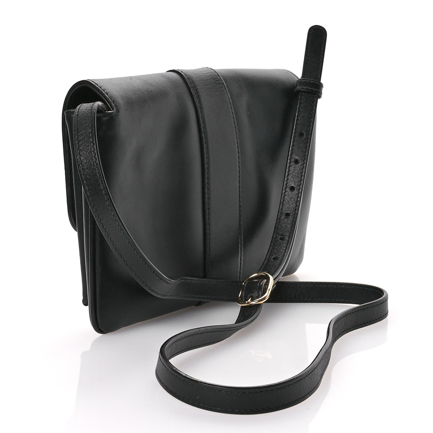 Vitello Palmellato Lux Small Arli Flap Shoulder Bag Black