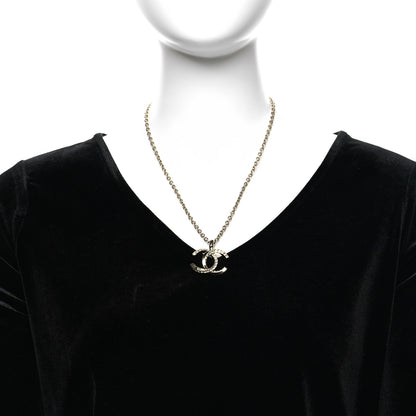 Chanel Metal Crystal CC Necklace Gold 2 of 6