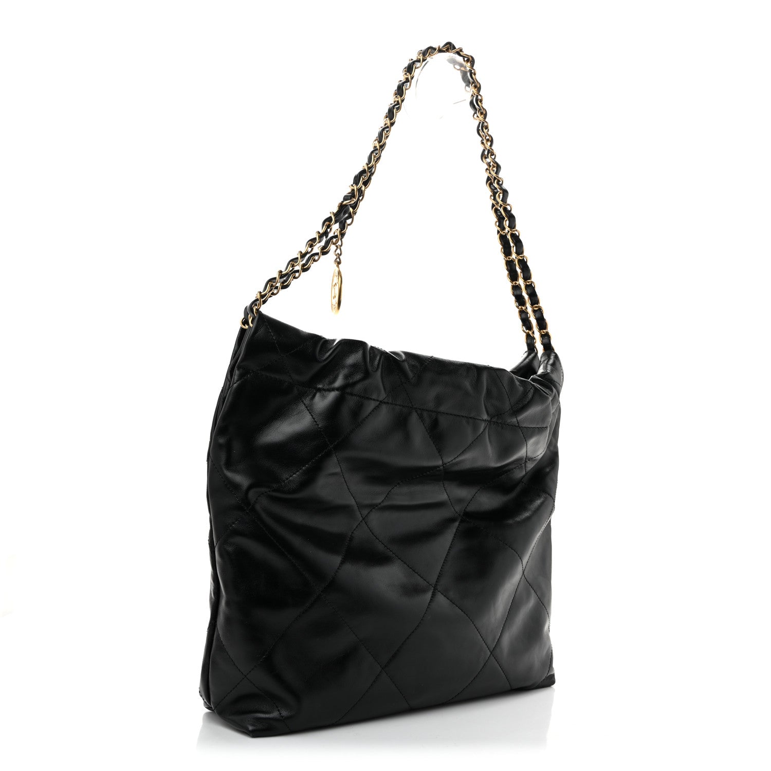 Chanel Shiny Calfskin Quilted Small Chanel 22 Black 4 of 13