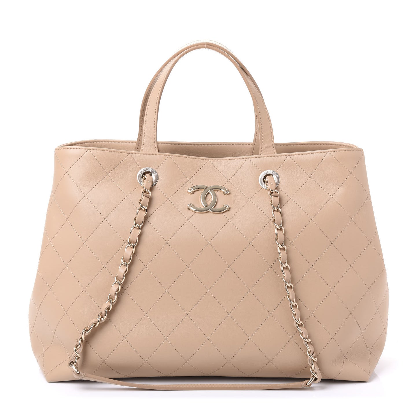 Calfskin Large Serial Shopper Tote Beige