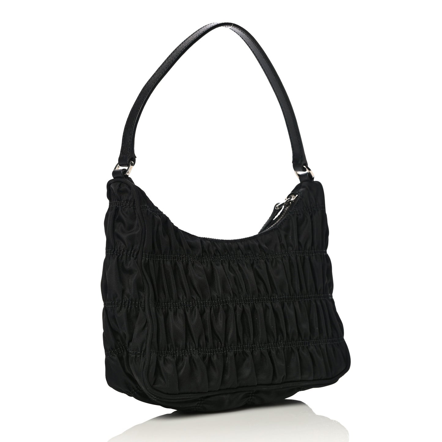 Tessuto Nylon Gaufre Shoulder Bag Black
