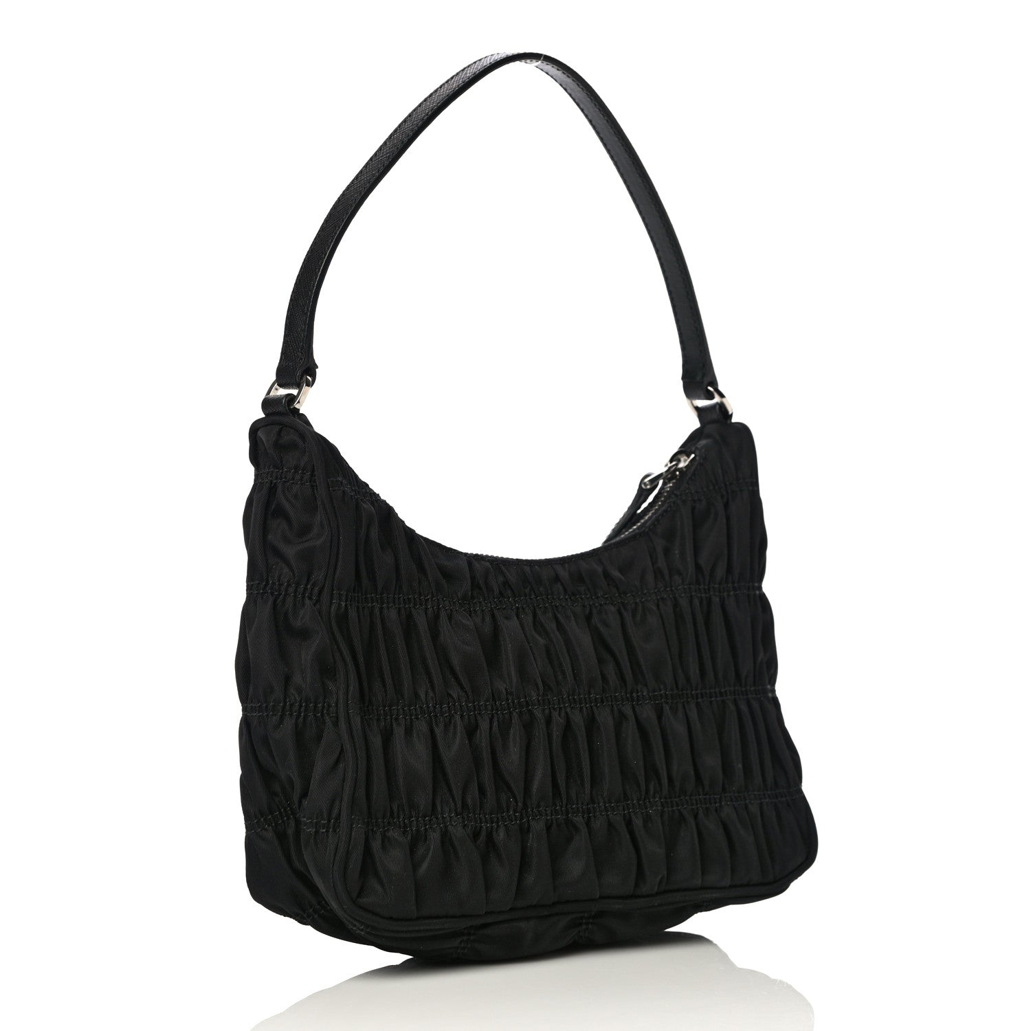 Prada Tessuto Nylon Gaufre Shoulder Bag Black 3 of 10