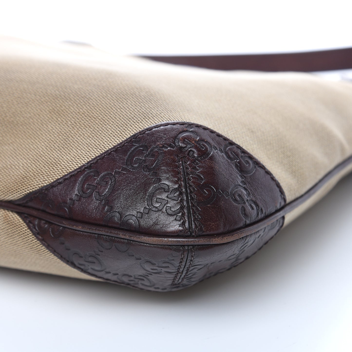 Canvas Signature Hobo Shoulder Bag Dark Brown
