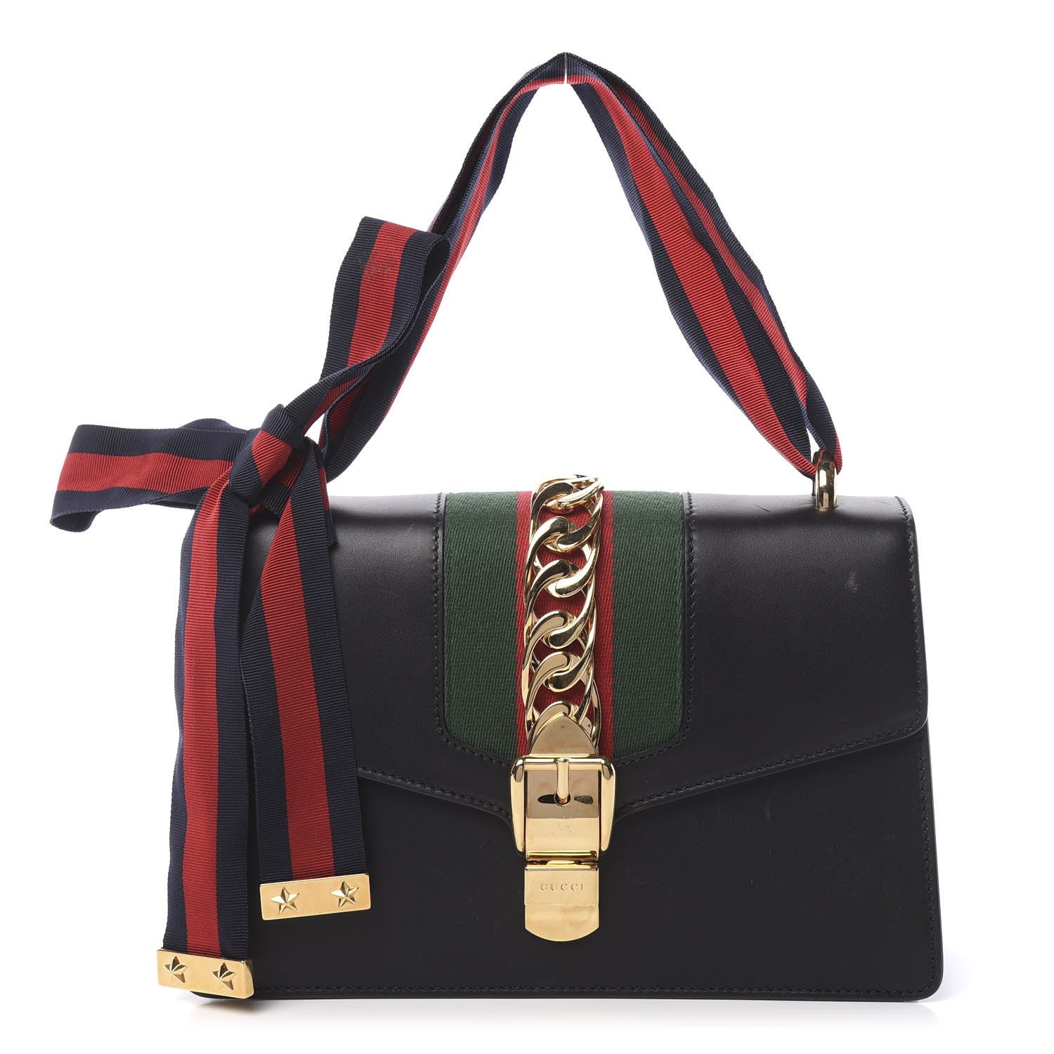 Gucci Calfskin Small Sylvie Shoulder Bag Black 1 of 15