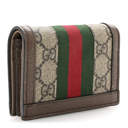 Gucci GG Supreme Monogram Web Ophidia Card Case Beige New Acero 5 of 16